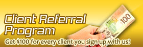 Client Referral Program - Get $100 for every client you sign up with us!